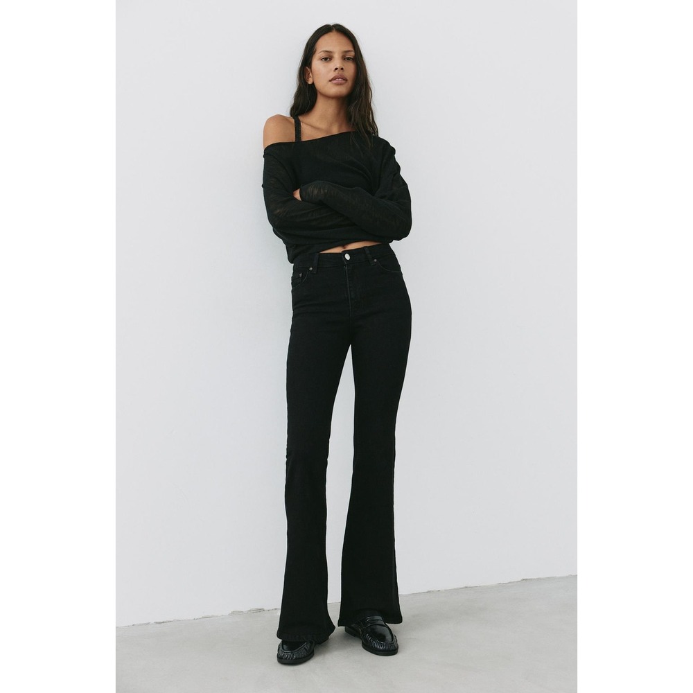 NWT Pull&Bear Skinny Flare High Rise Black Jeans Size 10